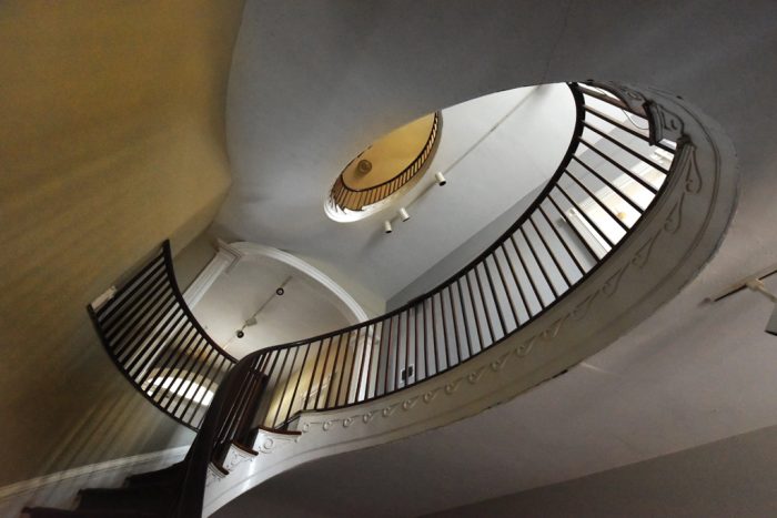 A stairwell in Gertrude Herbert Institute of Art