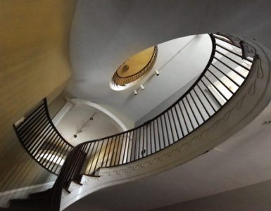 A stairwell in Gertrude Herbert Institute of Art