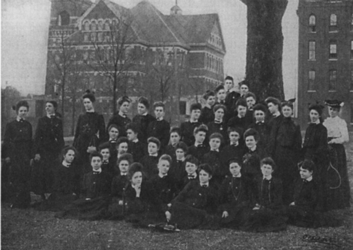 Julia Flisch with students at the all-female Georgia Normal and Industrial College that she helped found in 1890.