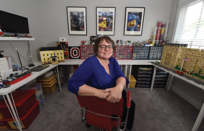 Kim Davies in Lego room
