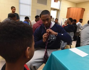 Jocks and Gents tie tutorial for fifth-graders at Gracewood Elementary