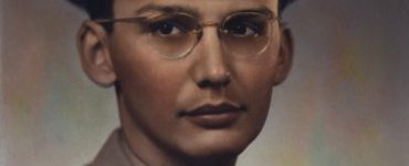 The solemn little boy grew up to be a slim, serious teenager sporting round  glasses and a neatly combed hairstyle, part of the class of ’44 at the new Gray High School.