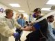 Respiratory therapist Reva Crandall, Dr. Ryan Harris, vascular technologist Marsha Backburn, study participant Damon Jenks, and research associate Jacob Looney