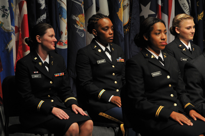 Kayla Williams (BS, ‘18) sits second from left.