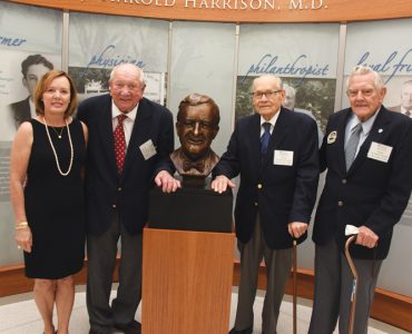 Sue Harrison with Drs. Bowdre Carswell, Norman Pursley and David Hall