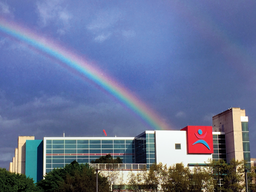 Rainbow over CHOG .Photo by Susane Dickson