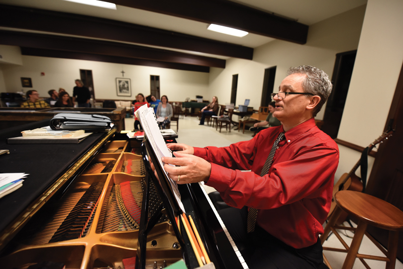 Composer and lyricist Mark Swanson at rehearsal