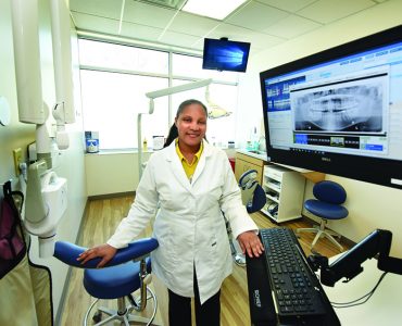 Dentist looking at the camera
