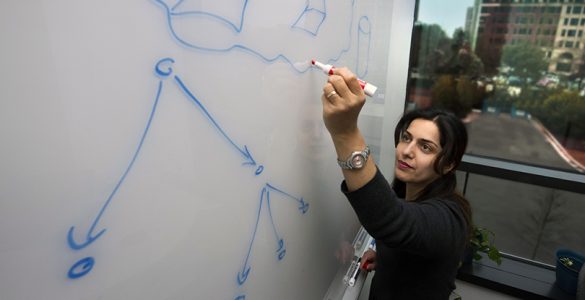 Dr. Hoda Maleki at whiteboard