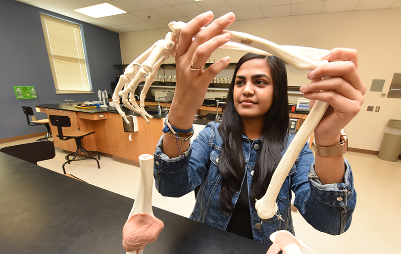 Student in lab