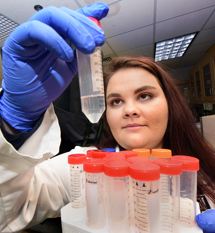 Student in lab