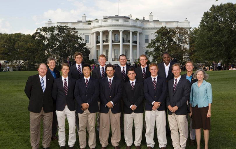 golfers and school officials at White House