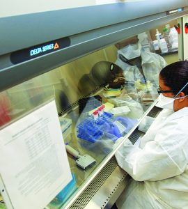 researchers in lab