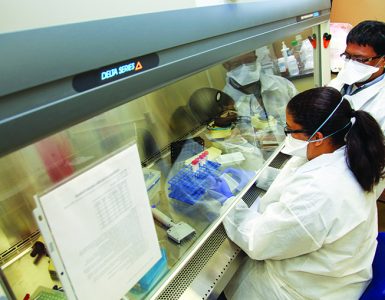 researchers in lab