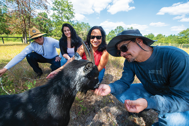 people with goat