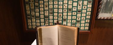 old book on display in museum