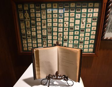 old book on display in museum
