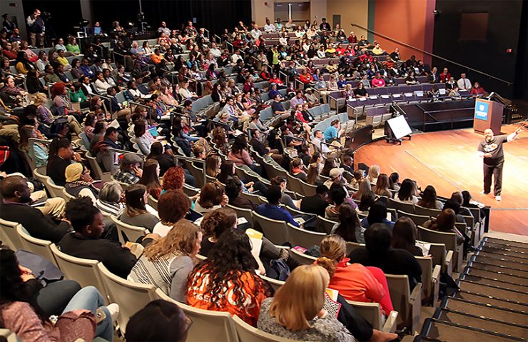 auditorium filled with people