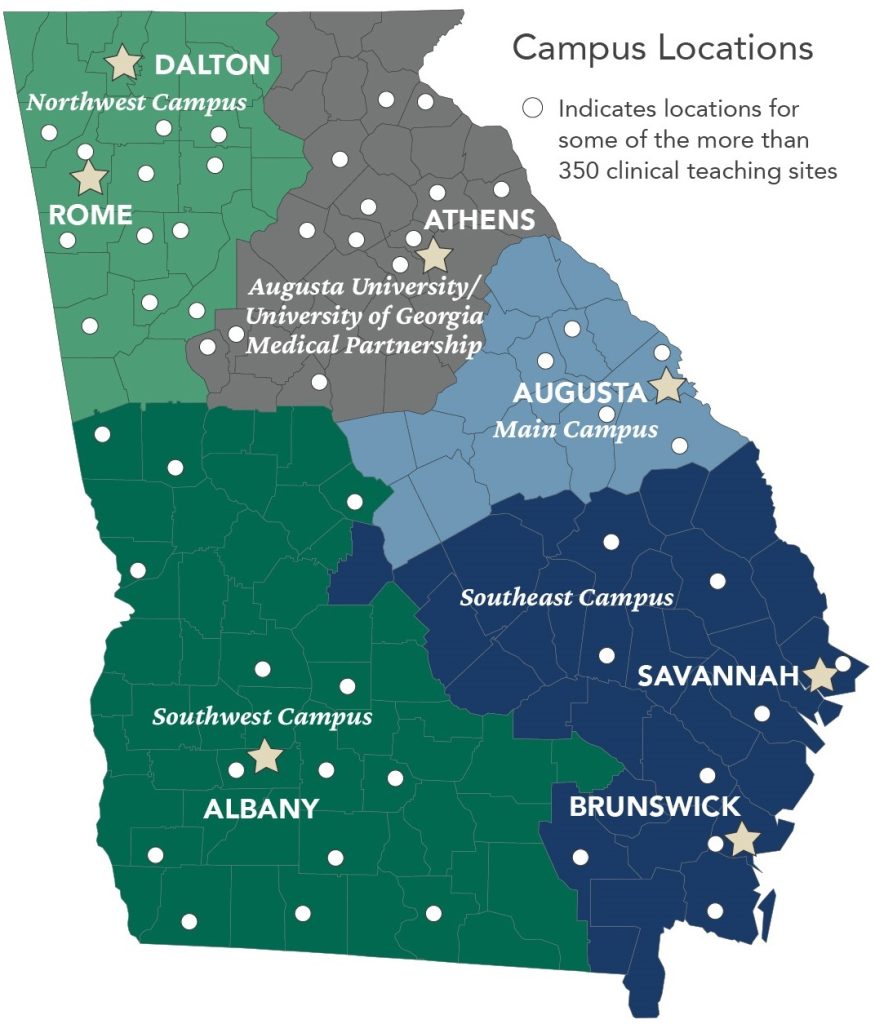 map of MCG campuses