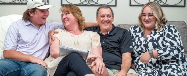 family sitting together