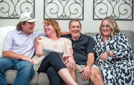 family sitting together